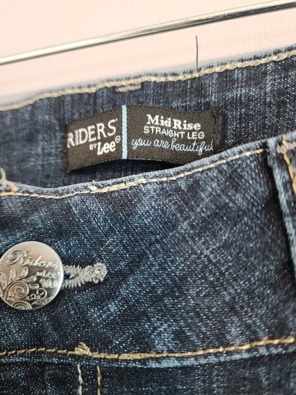 Lee Riders Women's Size 14 Long Relaxed Fit Straight Leg Mid-Rise - Picture 8 of 14